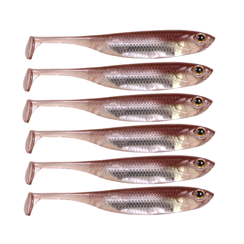 6pcs/bag Paddle Tail Fishing Soft Lures 70mm 80mm 100mm 3D Eyes Soft Swimbait Wobblers Artificial Bait Fishing Tackle ► Photo 1/6