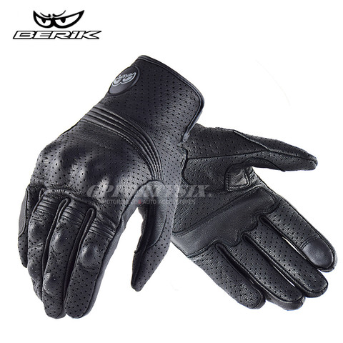 Vintage Classic Men Motorcycle Gloves Genuine Leather Touch Screen Motocross Racing Riding Gloves Dirt Bike Cycling guantes moto ► Photo 1/6