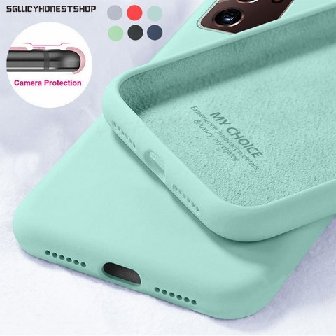 Phone Case For Samsung S20 FE A51 A71 A31 A21 S Note 20 Ultra Liquid Silicone Soft Cover For Samsung A50 A70 S20 S10 S9 S8 Plus ► Photo 1/6