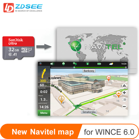 Car GPS Map Micro SD Cards 32GB For Navitel Windows Ce 6.0 Or.