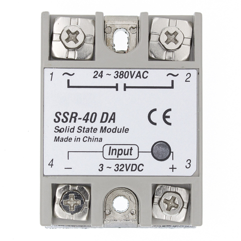 SSR-40 DA Solid State Relay, DC to AC Solid State Relay Module SSR-40DA Temperature Controller 24V-380V 40A 250V ► Photo 1/6