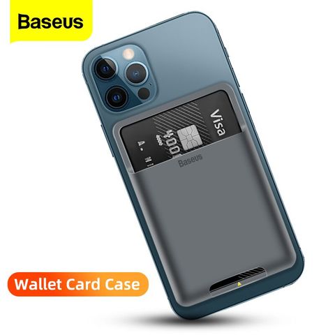 Baseus Universal Phone Back Wallet Card Slots Case For iPhone 12 11 Pro Max X XS XR Shell Case Luxury Silicone Phone Pouch Cases ► Photo 1/6