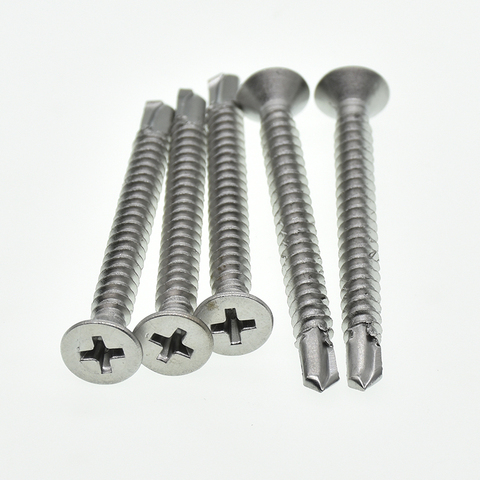 M4.2 M4.8 M5.5  Flat Head Self Tapping Screws Drilling Tail Screw 410 stainless steel for Sheet metal ► Photo 1/5
