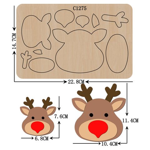 New deer Wooden die Scrapbooking C-1275 Cutting Dies Multiple sizes ► Photo 1/2