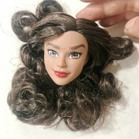 High Quality Fashion Doll Head Mixed Style Face Makeup Straight Curly Hair Mix Style Accessories For 12