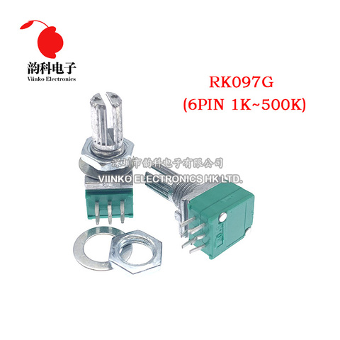 5pcs RK097G 5K 10K 20K 50K 100K 500K B5K with a switch audio 6pin shaft 15mm  amplifier sealing potentiometer ► Photo 1/2