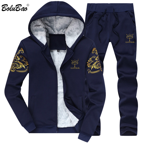 BOLUBAO Tracksuits Men Sweatshirt Sporting Sets Winter Jacket + Pants Casual Clothing Men's Track Suit Sportswear Coat ► Photo 1/6