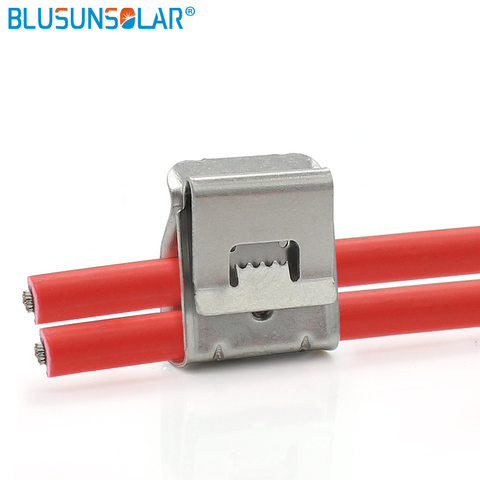 10 pec Stainless Steel Solar PV Cable Clips Cable Clamp For 4mm2 6mm2 12awg 10awg PV Solar Cable Wire ► Photo 1/6