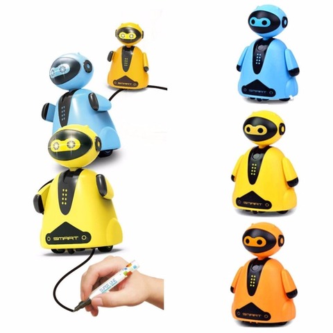 HappyCow Inductive Train Magic Pen Educational Toy Cartoon Robot penguin Follow Any Line You Draw Drawn Pig Dog Xmas Gift fo Kid ► Photo 1/6