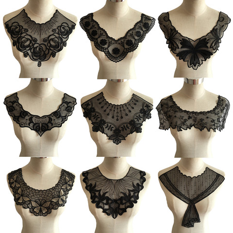 New arrive Black Organza Lace Collar Embroidery Applique Lace Trimming For Sewing DIY Lace Fabric Dresses Accessories Supplies ► Photo 1/5
