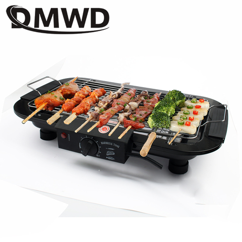 DMWD Electric Heating Barbecue Grill Oven Smokeless Indoor Carbon Free Meat Kebab Roaster BBQ Pan Hotplate Griddle EU US Plug ► Photo 1/6