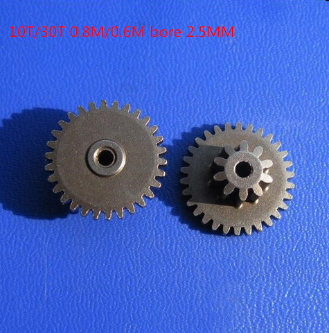 5pcs/lot 10T/30T 0.8M/0.6M bore2.5mm Iron metal gear Bilayer gears mini gear motor gear for diy model ► Photo 1/1