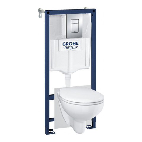 Toilet Bowls Grohe 1013139 техпорт techport Home Improvement Bathroom Fixture  technique for restroom toilets Bau Ceramic suspension kit with seat microlift installation chrome key 39586000 ► Photo 1/2