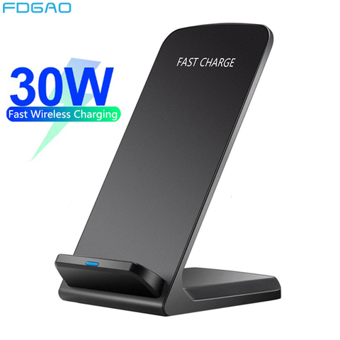 FDGAO 30W Qi Wireless Charger Stand For iPhone 12 11 XS XR X 8 Samsung S20 S10 Induction Fast Charging Dock Station Phone Charge ► Photo 1/6