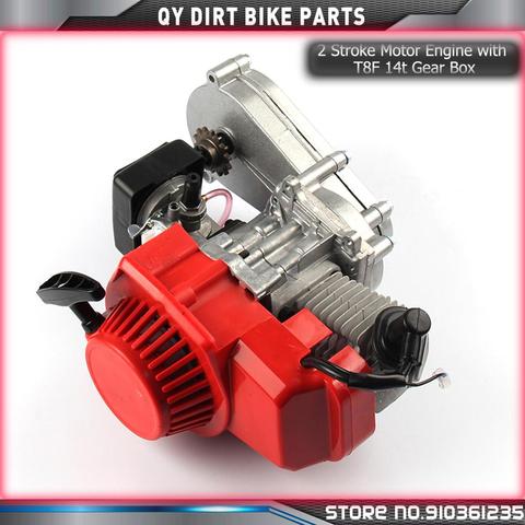 49CC 2 Stroke Motor Engine with T8F 14t Gear Box Easy to Start Pocket Bike Mini Dirt Bike Engine DIY Engine ► Photo 1/6