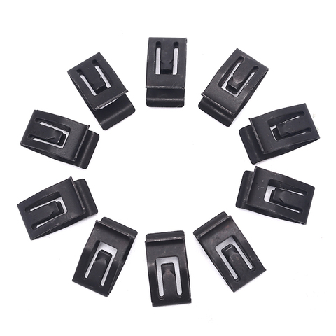 10Pcs GM Front Console Dashboard Clip Metal Retainer Car Trim Black Rivet Fastener ► Photo 1/6