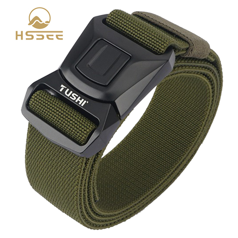 HSSEE Fashion Men's Elastic Tactical Belt Official Genuine Anti-rust Metal Unisex Outdoor Sports Belt 2022 New Fishing Ski Belt ► Photo 1/6