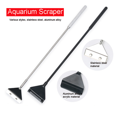 Aquarium stainless steel fish tank algae removal scraper blade aquatic plants aquatic cleaning multifunctional cleaning tool set ► Photo 1/6