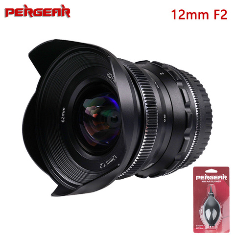 PERGEAR 12mm F2 Micro Single Camera Lens Super Wide-angle Manual Focus Fixed Lens for Sony E/Fujifilm X/M4/3 /Nikon Z Mount ► Photo 1/6