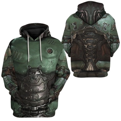 XS-7XL Printed Doom Slayer Doomguy 3d hoodies/Sweatshirt Winter autumn funny Harajuku Long sleeve streetwear pullover ► Photo 1/3