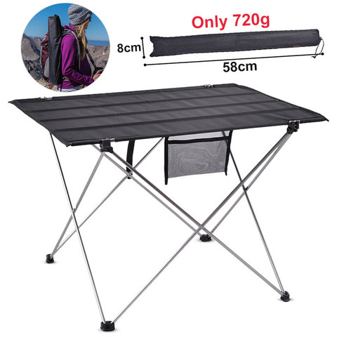 Portable Foldable Camping Table Outdoor Furniture Gray Tables Aluminium Ultralight Fishing Camping Equipment Picnic Folding Desk ► Photo 1/6