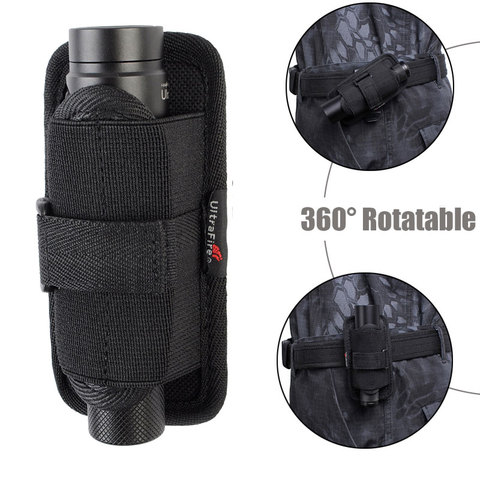 Tactical Molle Flashlight Pouch LED Torch Holster Nylon Waist Pack Outdoor Hunti 
