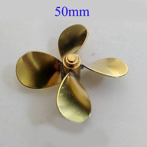 RC Marine Brass Propeller Diameter 50mm 4 Blades Paddle Positive/Reverse M4 Shaft Propellers Props for RC Simulation Boat Parts ► Photo 1/5