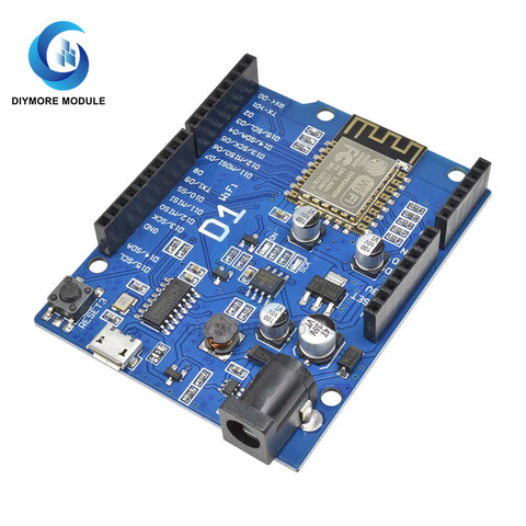 ESP-12E WeMos D1 UNO R3 CH340 CH340G WiFi Development Board Based ESP8266 Shield Smart Electronic PCB For Arduino Compatible IDE ► Photo 1/6