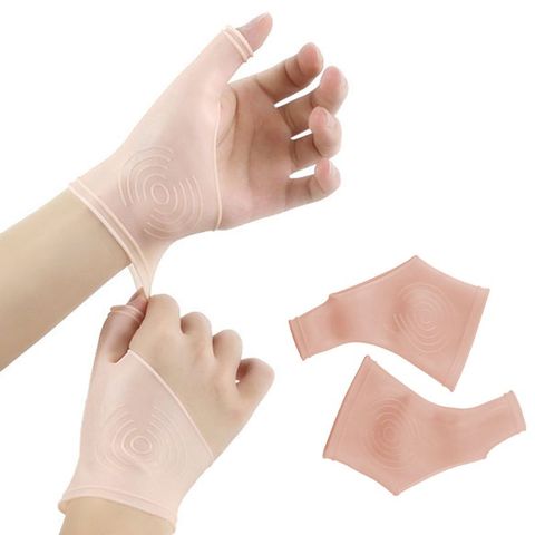 2Pcs/Pair Silicone Gel Wrist Support Braces Fingerless Compression Gloves Thumb Stabilizer for Pain Relief Arthritis Tendonitis ► Photo 1/6