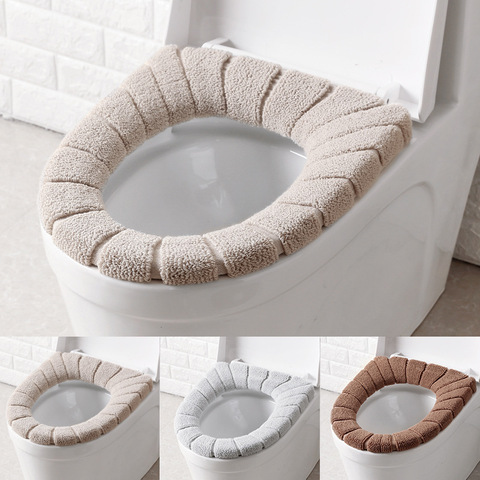 Toilet Seat Cover Warm Soft Acrylic Washable Mat Home Decor Closestool Mat Seat Case Toilet Lid Cover Accessories Bathroom Home ► Photo 1/6