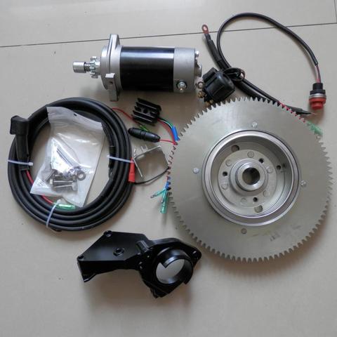 T30 ELECTRIC START KIT FOR YAMAHA F30HMHS/L HWL MHL 2T 496CC T25 E30 25 30HP OUTBOARD STARTER MOTOR FLYWHEEL CHARGE COIL SWITCH ► Photo 1/6