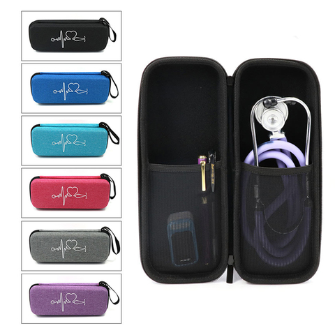 Hard EVA Portable Stethoscope Carrying Case Storage Box Shell Mesh Pockets for 3M Littmann III Stethoscope Medical Organizer Bag ► Photo 1/6