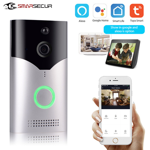 HD 1080P WiFi Doorbell Tuya Smart Life APP Voice Control Wireless Visual Intercom Video Doorbell Rainproof PIR Motion Detector ► Photo 1/6