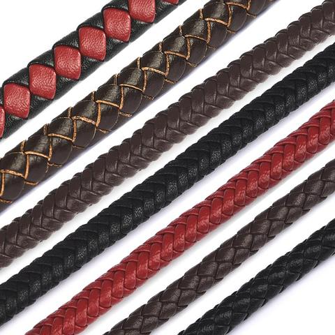 1M/ 2M High Quality GENUINE 3mm 4mm Braided LEATHER String CORD ~Black or Brown~