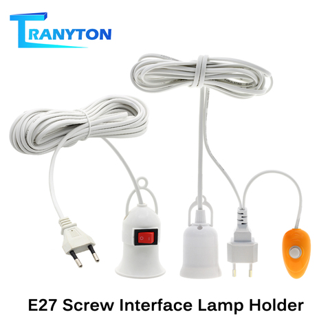 E27 Lamp Bases With 4M 8M Power Cord To EU Plug Holder Adapter Converter ON/OFF For Bulb Lamp ► Photo 1/6