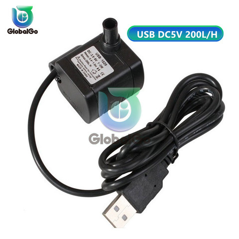 DC 5V 12V 3W 200L/H Water Pump Aquarium Fountain Air Fish Pond Tank Solar Micro USB Water Pump 1M Tube ► Photo 1/6