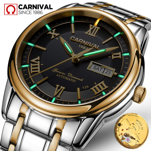 Carnival Tritium T25 Luminous Japan MIYOTA Automatic Mechanical Watch Men Luxury Brand Watches Waterproof Sapphire Clock C8802-1 ► Photo 1/6