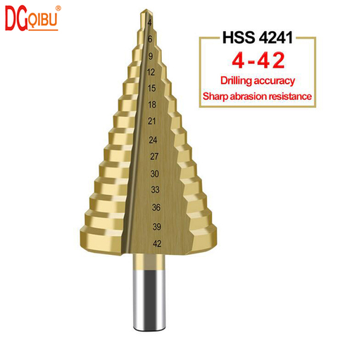 HSS Step Drill Tool 4-42MM 14 Steps Multiple Drill Bits High Speed Steel Hole Cutter DIY Metal Wood Drilling Power Tool ► Photo 1/6