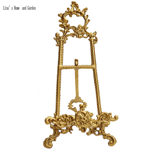 royal style carving antique gold metal book stand ► Photo 1/6