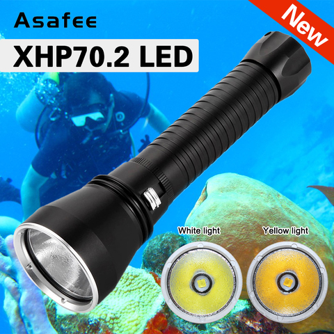 Brightest XHP70.2 Most Powerful LED Scuba Diving Flashlight 200m Underwater Torch 4000LM IPX8 Waterproof XHP70 dive Lamp lantern ► Photo 1/6