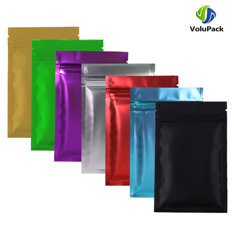 Various Colors Smell Proof Packaging Bags Heat Sealing Candy Pouches Eco-friendly Aluminum Foil Mylar Storage Bags Zip Lock Bags ► Photo 1/6