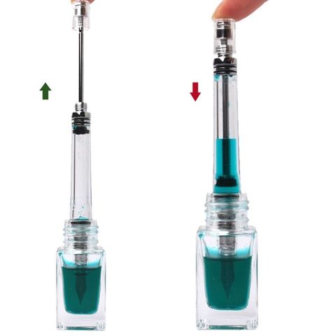 Transparent Vacuum Negative pressure Fountain Pen EF/F Nib 0.38/0.5mm Ink Pen Business Gift ► Photo 1/6