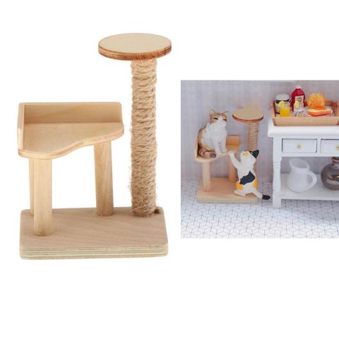 1PC 1:12 Pet Cat Tree Tower Toys For Dollhouse Miniature 1/12 Doll House Furniture Decor Accessories ► Photo 1/6