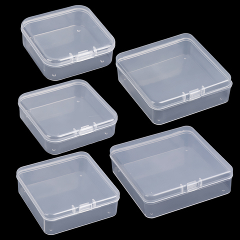 9Sizes Square Plastic Transparent Storage Box Small Items Sundries Organizer Case Jewelry Beads Container Tools Accessories Box ► Photo 1/6