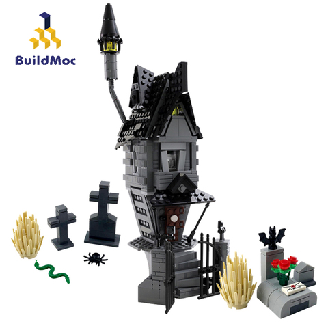 BuildMoc Creator Expert Haunted House Architecture MOC The Nightmare Before Christmas Building Block Bricks Creator House Toys ► Photo 1/1