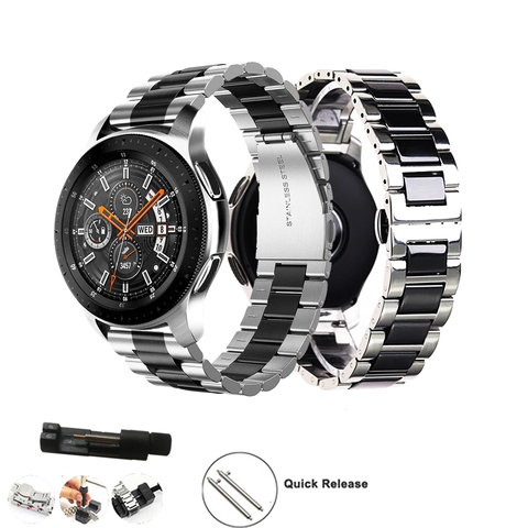Stainless Steel Silver watch bracelet samsung gear sport watch strap gear s3 s2 band galaxy watch band 20mm 22mm ► Photo 1/6