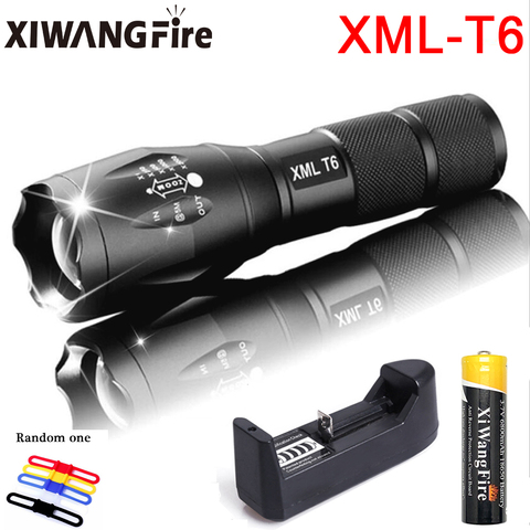 Portable Powerful LED Lamp XML-T6  Flashlight Linterna Torch Uses 18650 Chargeable Battery Outdoor Camping Tactics Flash Light ► Photo 1/6