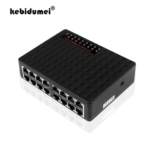 kebidumei Ethernet Switch 10/100 Mpbs 16Port Ethernet Network Switch Switches LAN RJ45 Vlan Hub Desktop PC Switcher ► Photo 1/6