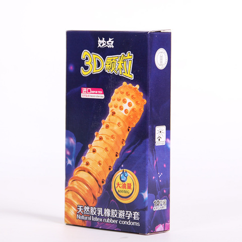 10PCS 3D Particles Ribbed G Point Latex Condoms Contraceptives Big Particle Big Oil Condoms Men Sex Products Sex Toys ► Photo 1/6