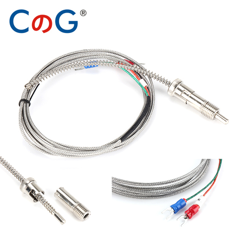 WRNT-01 1-10m Bayonet M12 K Type  J Compression Spring shielded wire Thermocouple Temperature Sensor for Temperature Controller ► Photo 1/5